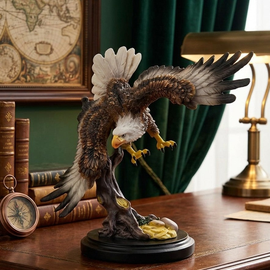 Wooden Resin Eagle Decor