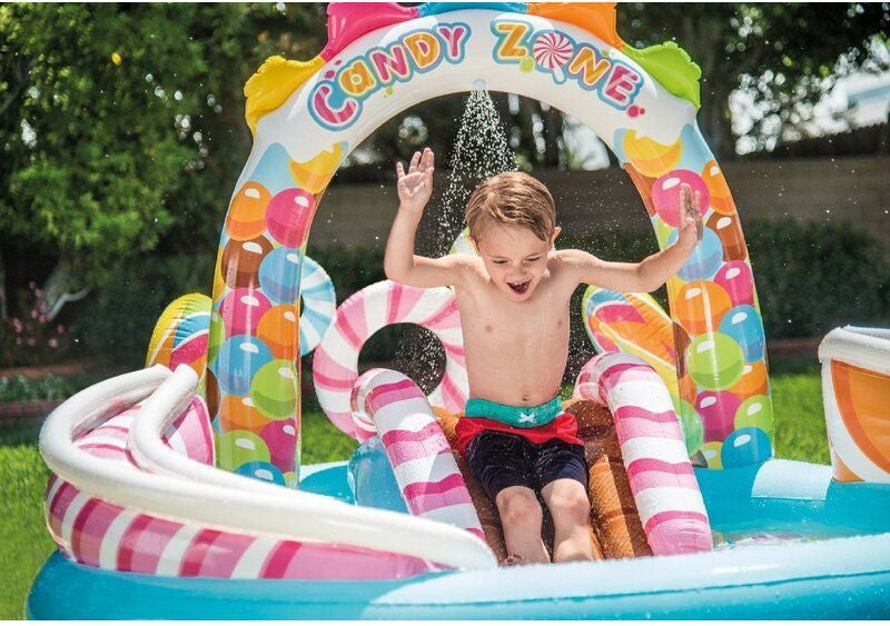 Candy-Zone Inflatable Play Pool With Water Slide