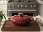 SMEG cast iron casserole, 26cm, durable cookware for stovetop and oven use