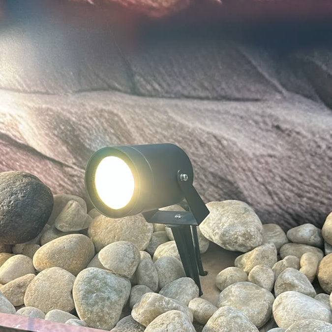 Dark grey single spot spike light with GU10 lamp holder for garden and landscape feature lighting LL 4901-GU-BK - Gemelli Collection