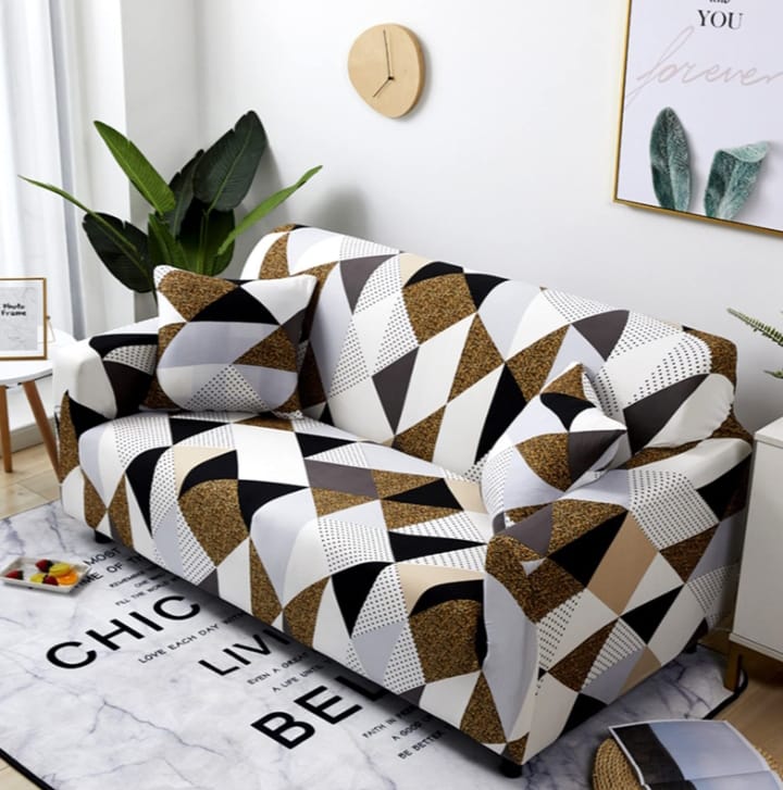 Stretchable poly cotton chair seat covers for protecting and enhancing dining and office chairs.
