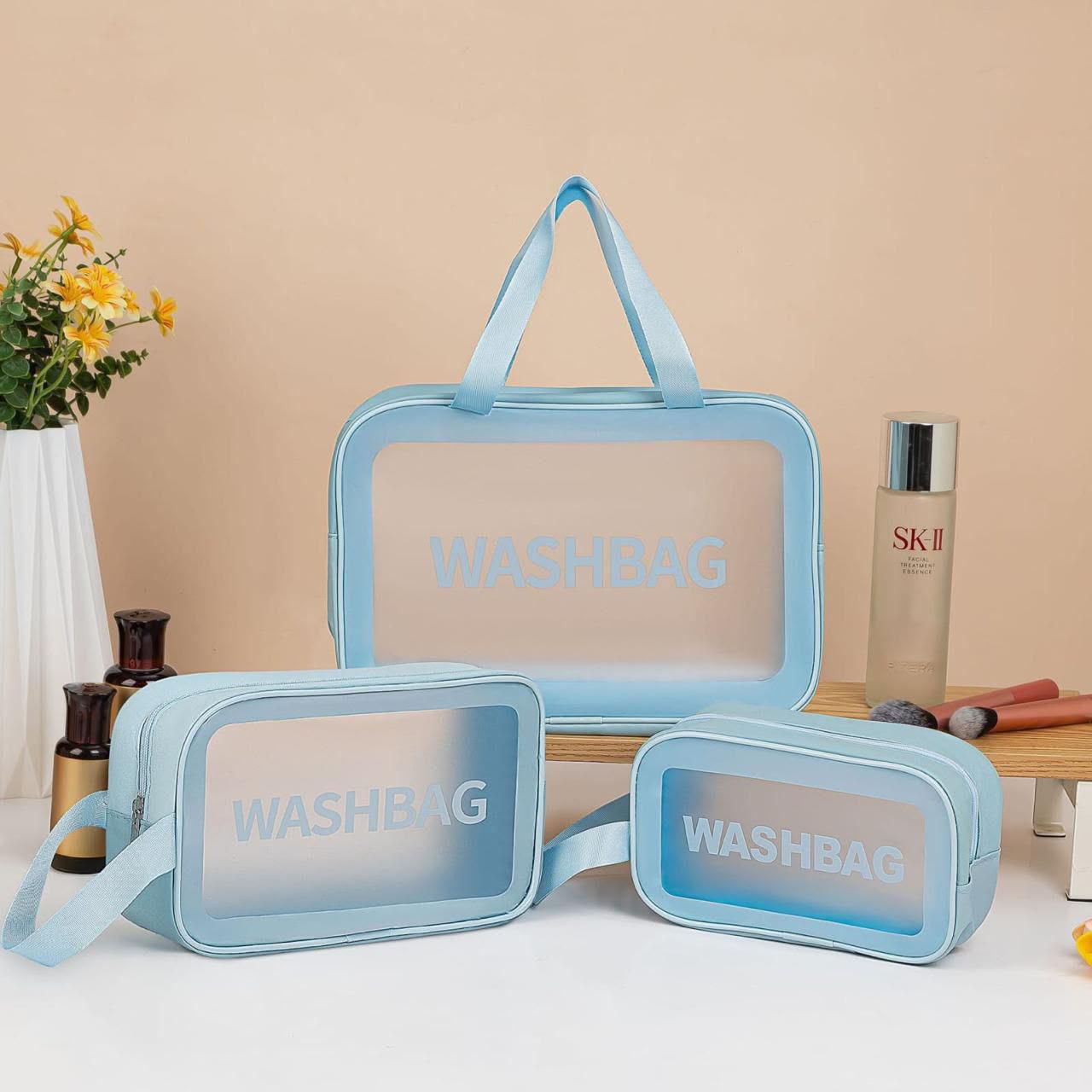 3 Piece Wash Bag and Cosmetic Set