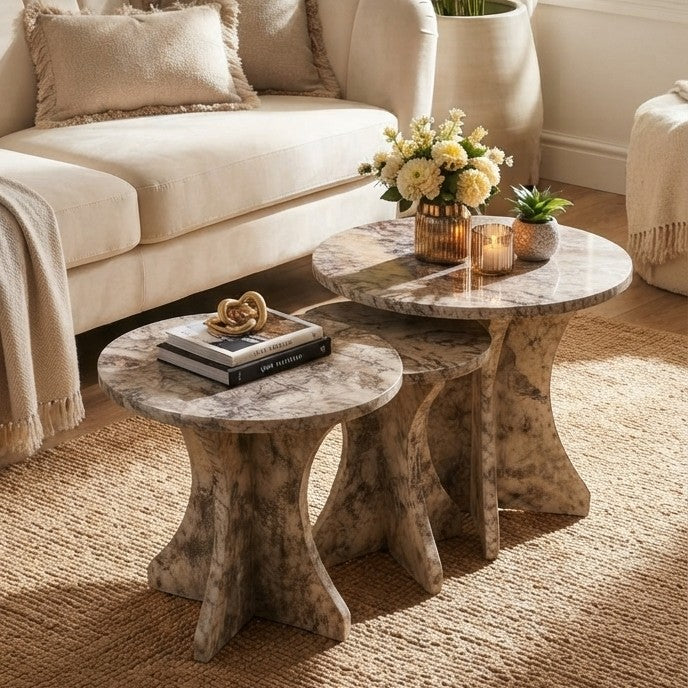 3 in 1 Wooden Table Set with Coated MDF Top