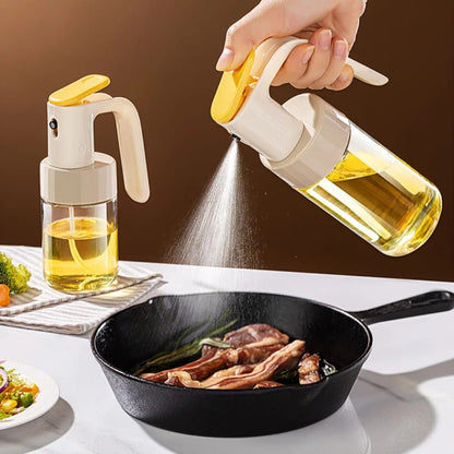 Clear 250ml oil spray bottle for healthy low oil cooking with fine mist spray