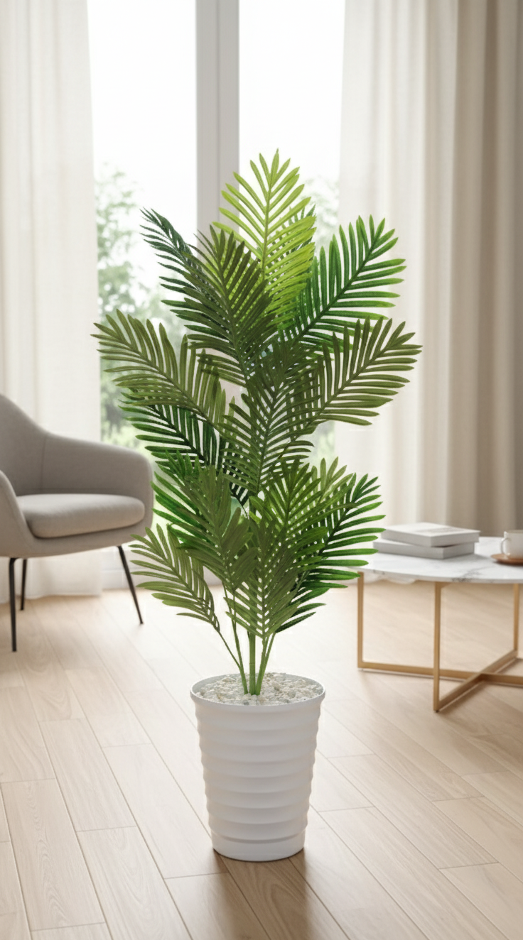 
140cm Artificial Palm Tree With Realistic Green Leaves For Indoor And Outdoor Décor

 