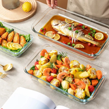 3pcs Baking & Microwaveable Glass Casserole Tins