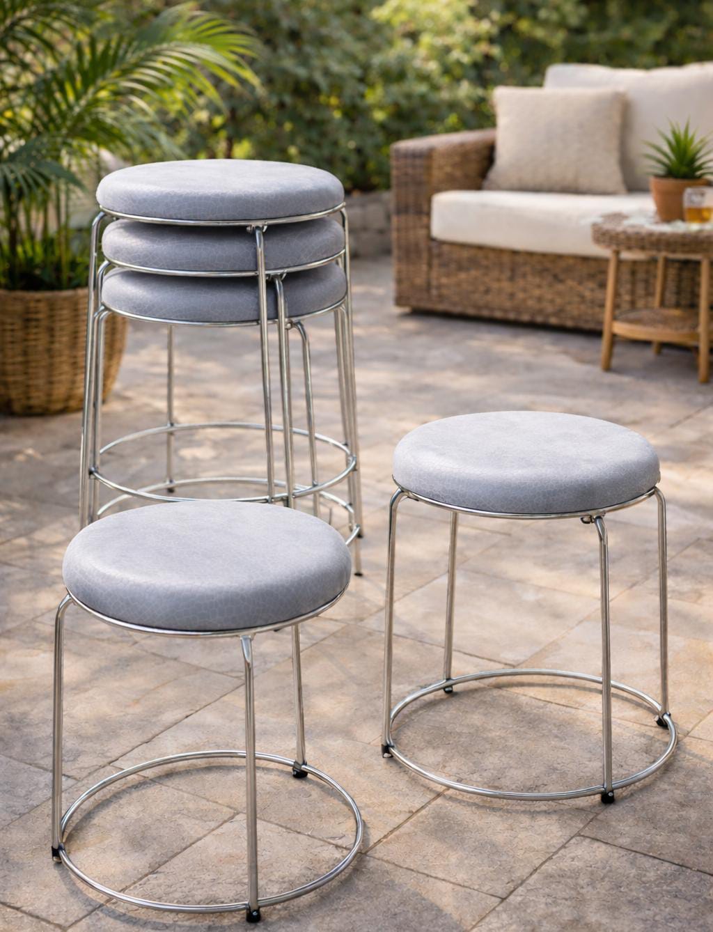 Stackable Space Saving Stools 45cm Height