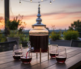 Glass Gold Decanter With Tap And 6pcs Glasses