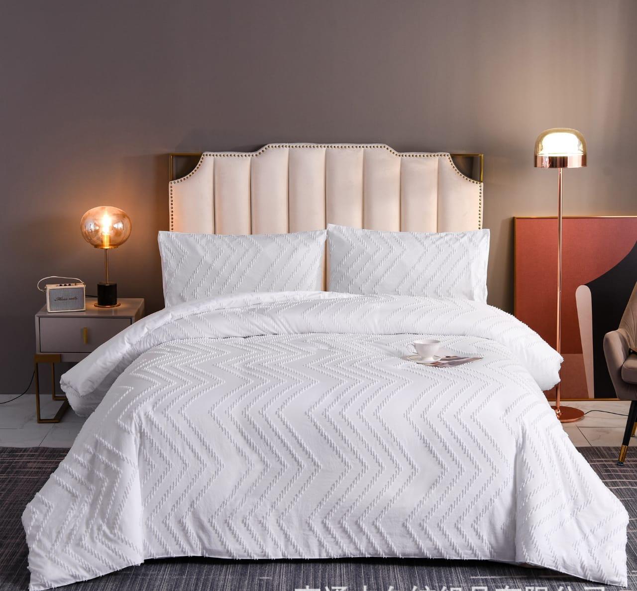 Tufted Wave Duvet Cover Set with Bedsheet