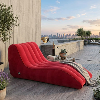 S-Shaped Inflatable Sofa Portable Lounge Chair
