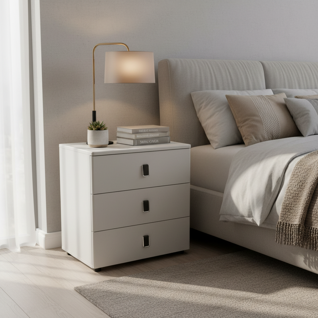 3-Drawer Bedside Nightstand Straton Style Storage Cabinet-BS34