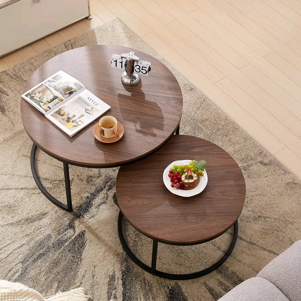 Rustic Wooden Nesting Coffee Table Set of 2