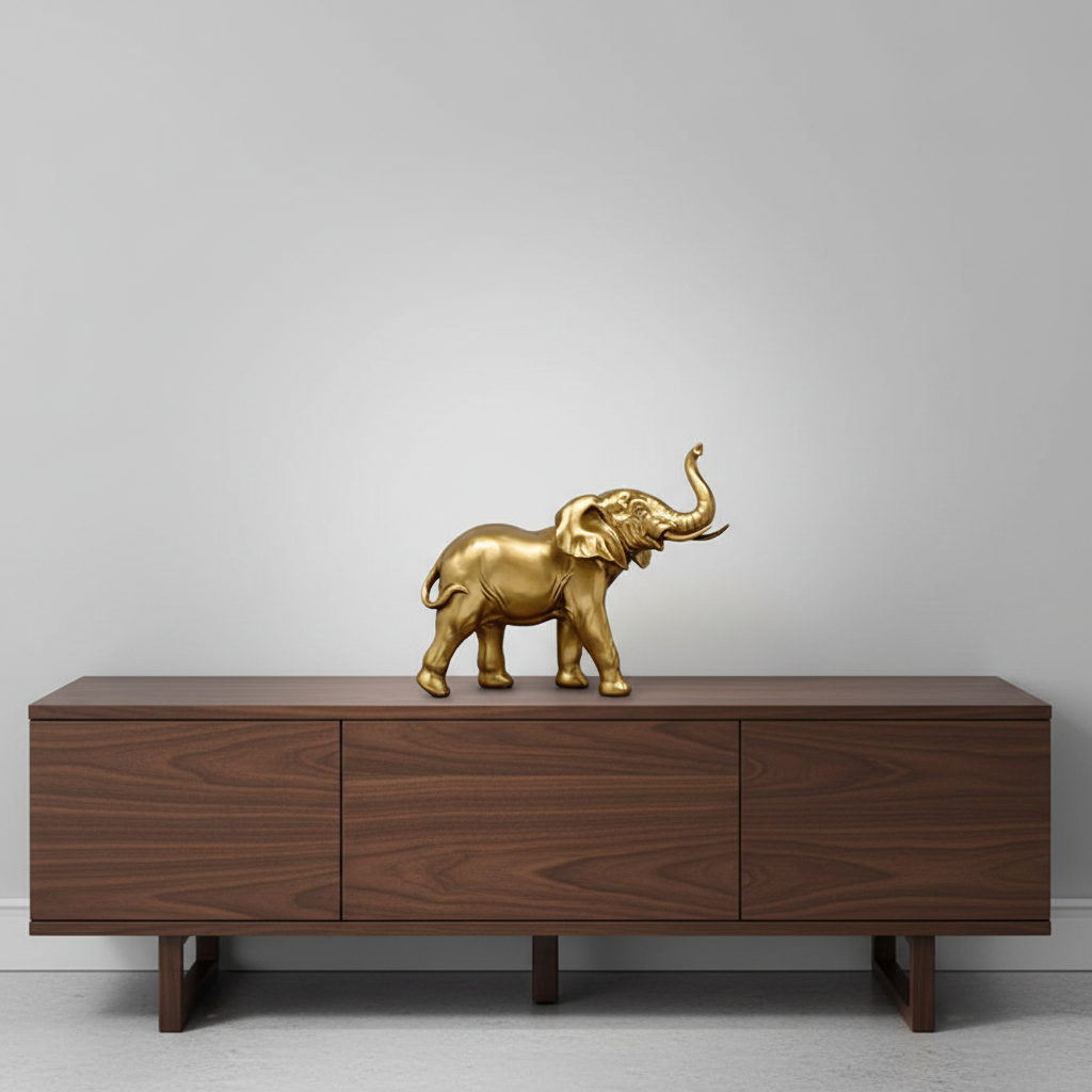 Golden Elephant Figurine