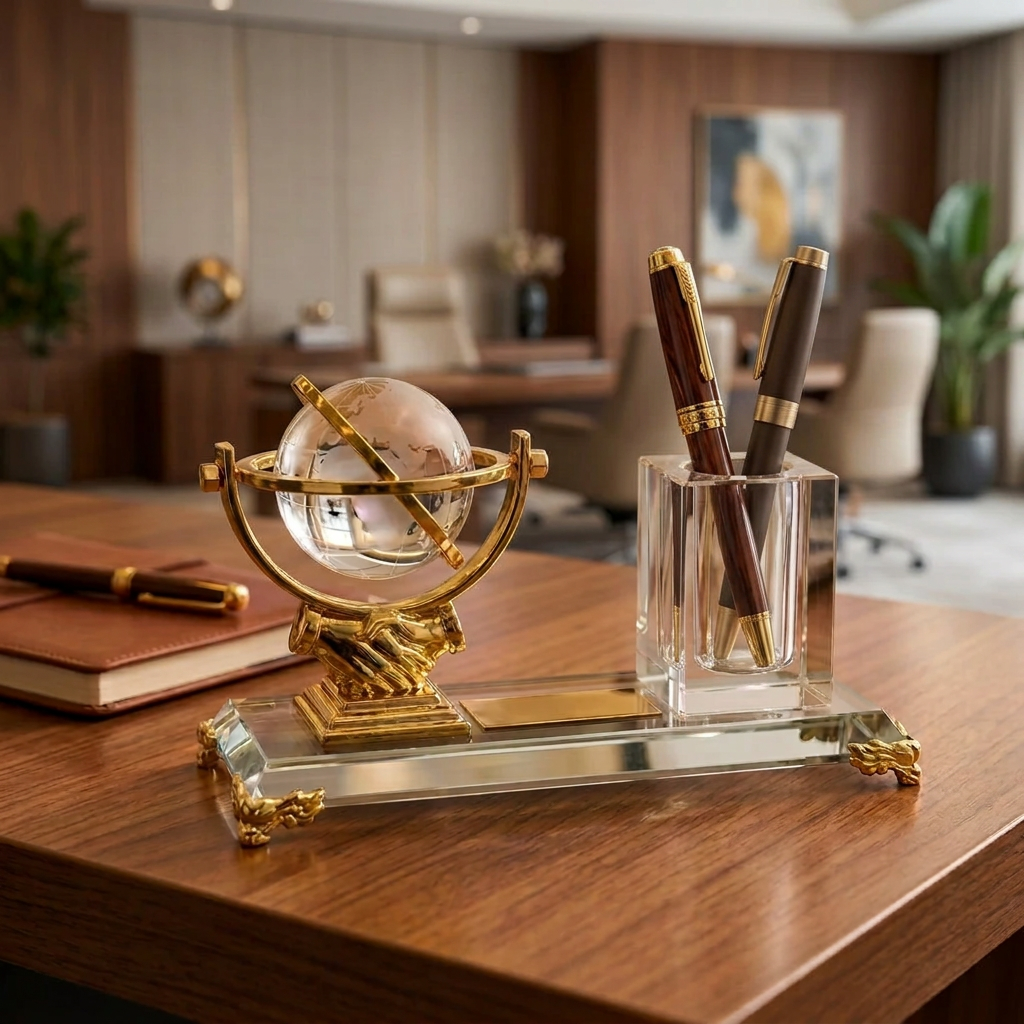 Global Executive Crystal Desk Organiser