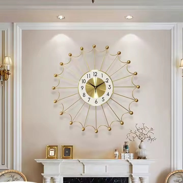 Modern Gold Mute Metal Wall Clock For Living Room