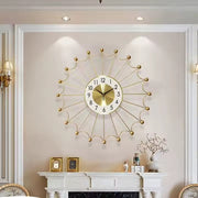 Modern Gold Mute Metal Wall Clock For Living Room
