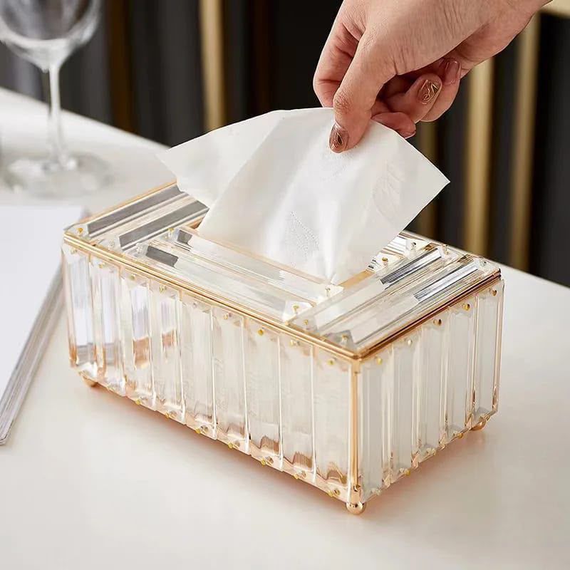 Gold Crystal Serviette Box