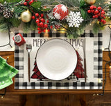 2Pc Plaid Christmas Rectangular Placemats