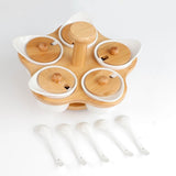 5pcs Cruets Set with Rotary Base
