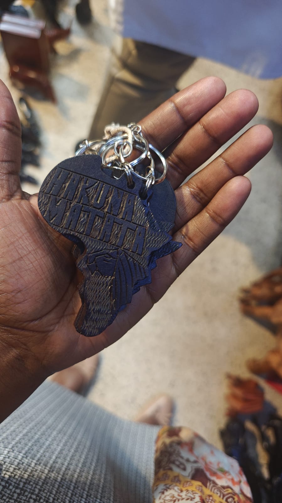 Wooden African Map Key Holder