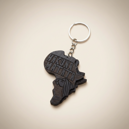 Wooden African Map Key Holder