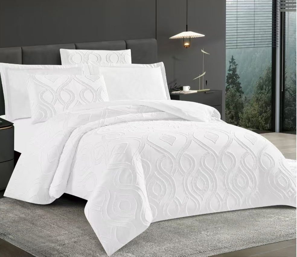 6-Piece Tufted Cotton Duvet Cover Set
