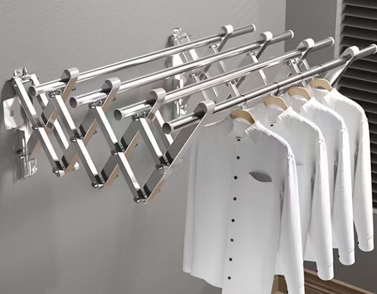 Wall-mounted cloth rack 1.5 metres for drying and organizing clothes