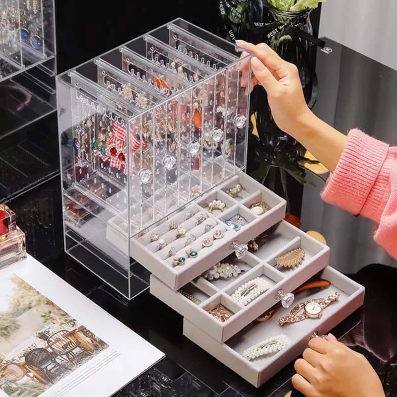 Acrylic Jewelry Storage Organizer with 3 Drawers