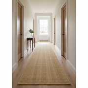 Timeless Woven Ribbed Corridor Runner Rug - Natural Beige Horizontal Rib  KBLOOM04 #T03