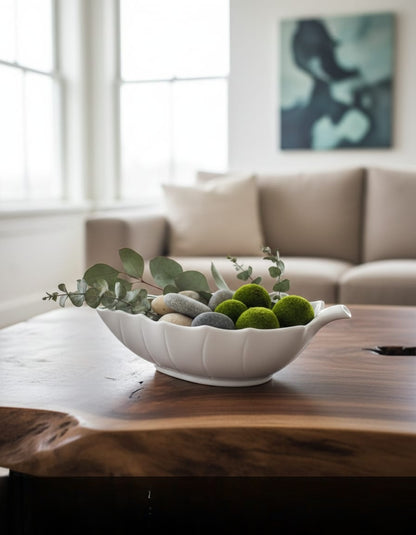 Ceramic Serving Leaf Bowl
