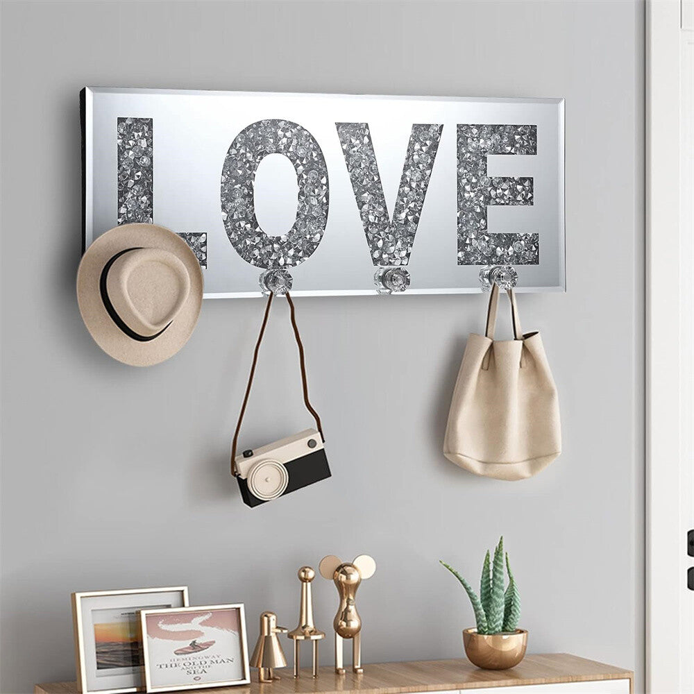 Crystal Glass Love Key Holder