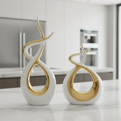 Alt Text
Two-piece black and white ceramic decoration ornaments for home and office display