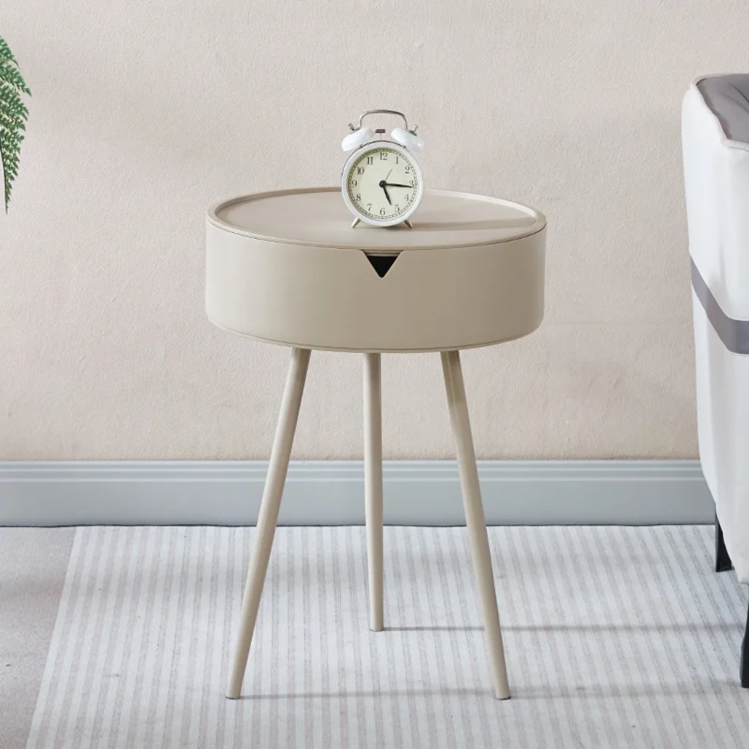 Top Night Stand Table With Hidden Storage Space