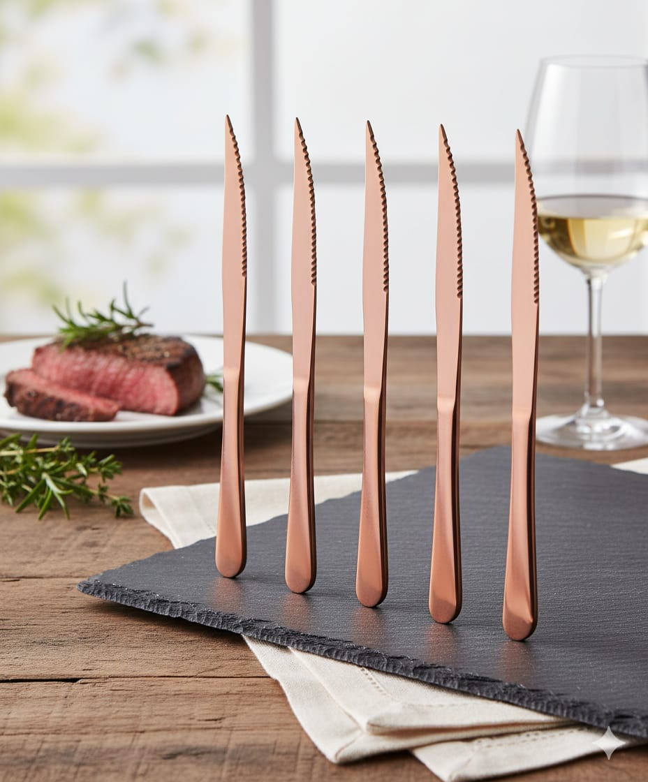 Rose Gold Steak Knife Set