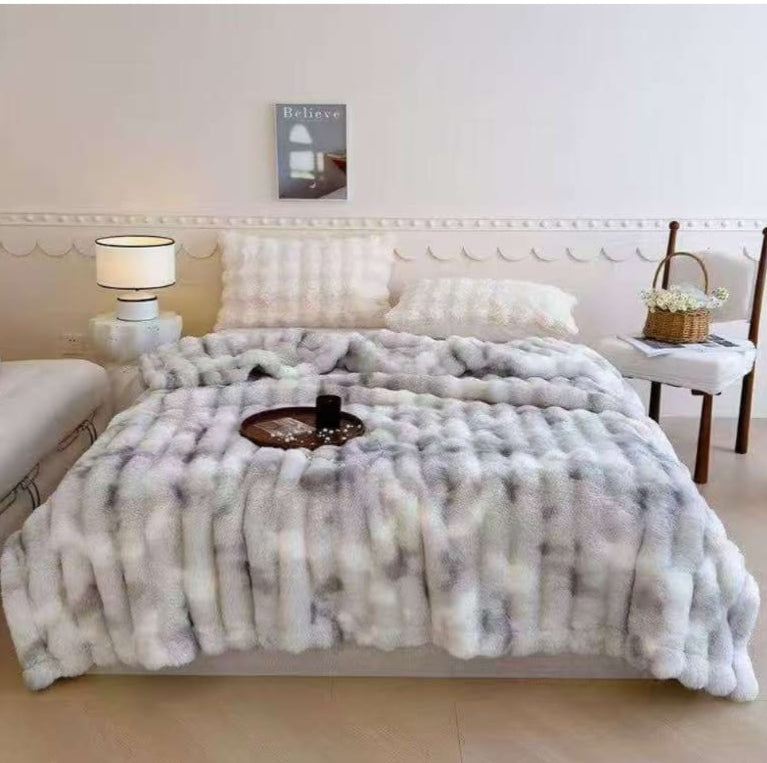 Dyed Soft Bubble Winter Throw Blanket – 180×200 cm