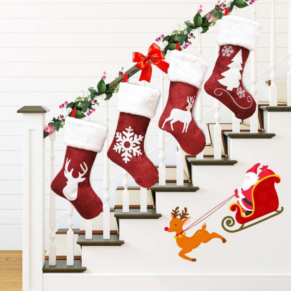 3pcs Christmas Stocking Socks Decorations