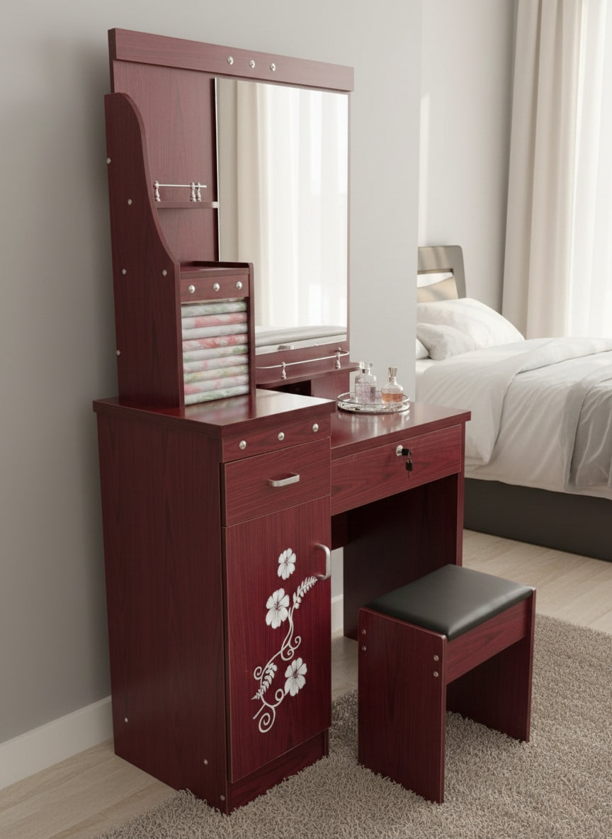 Full-length dressing mirror with sleek frame for bedroom or dressing room