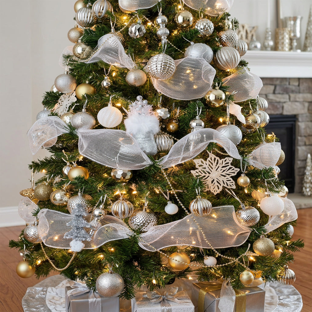 Christmas Decorative Mesh Ribbon