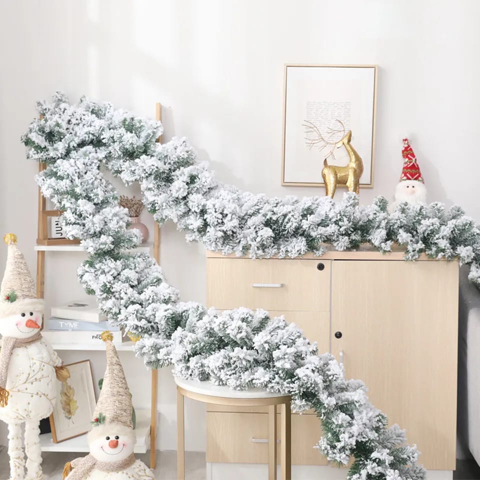2.7M Christmas Pine Garland Falling Cedar (No Decorations)