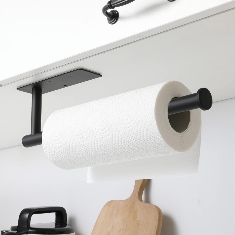 Black stainless steel paper towel holder for kitchen or dining use