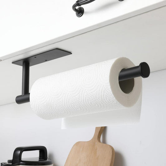 Black stainless steel paper towel holder for kitchen or dining use