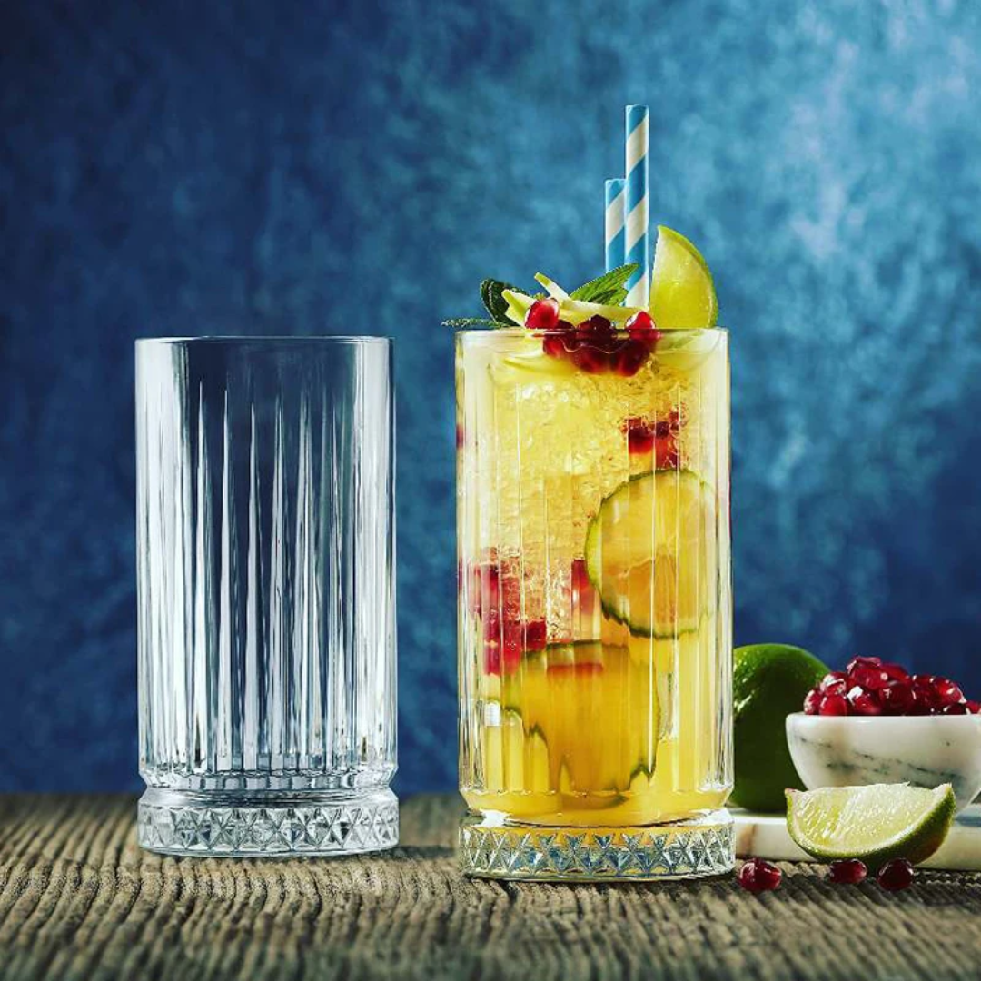 6Pcs Engraved Ribbed Glasses