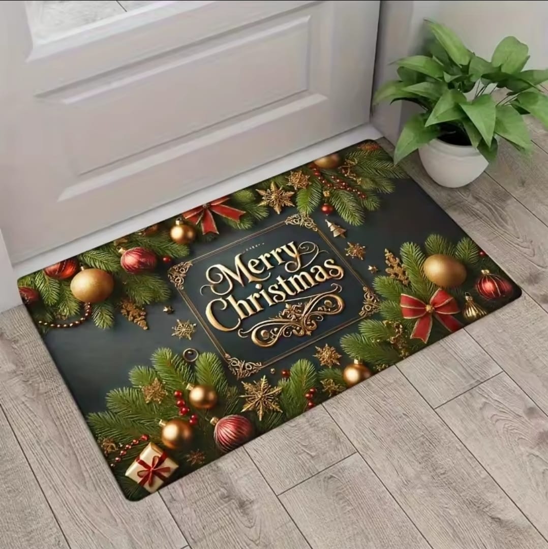 50 × 80cm Christmas Rubber Anti Slip Entryway Door Mat