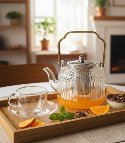 1.5L Borosilicate Glass Teapot with Infuser