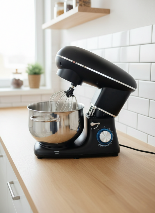 7L Stand mixer with large mixing bowl for baking and dough preparation.