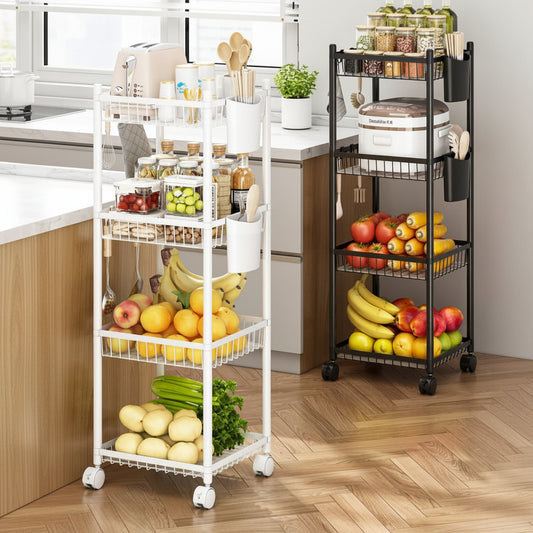 4 Tier Multifunctional Storage Rack Rolling Organizer Trolley