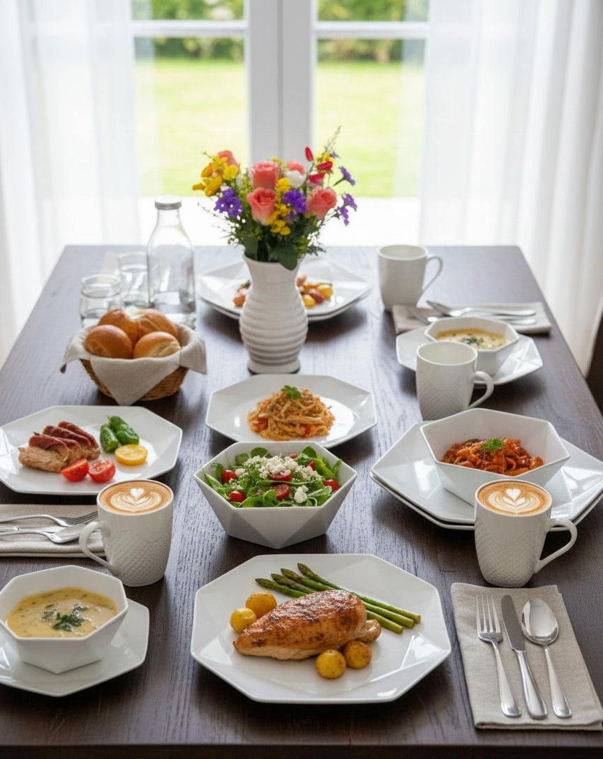 Hexagonal Dinner Set – 24 Pieces