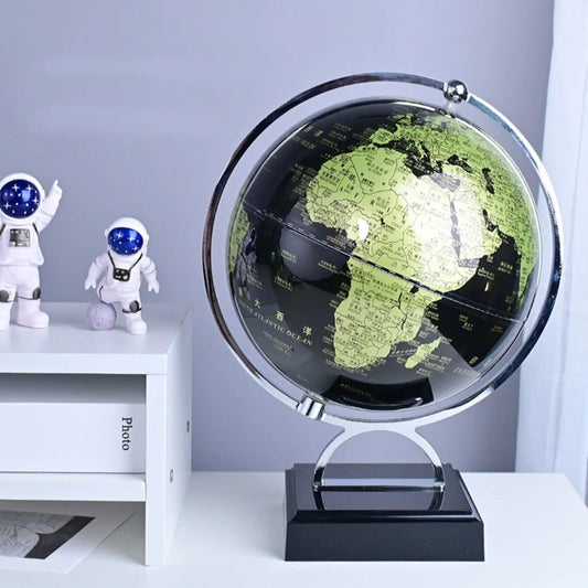 Rotating earth globe with detailed world map mounted on a stand for educational and decorative desk display 🌍📚