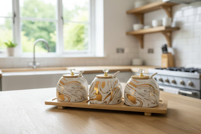 3 in 1 kitchen canister set for sugar coffee and tea storage