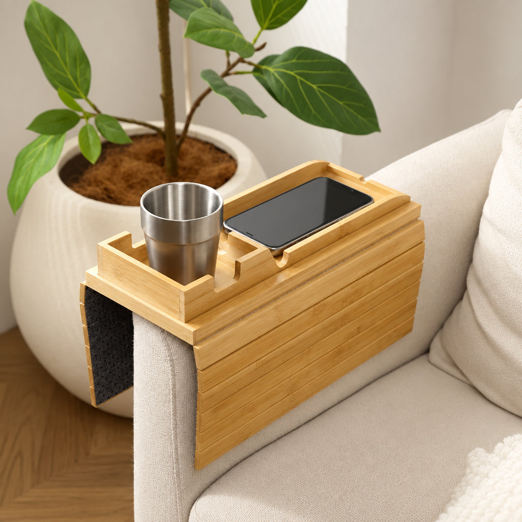 Foldable Bamboo Sofa Armrest Organiser for Living Room Use - available in Nairobi, Kenya